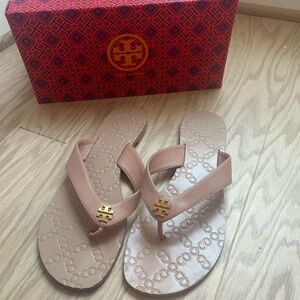Tory Burch Tan Flip Flops